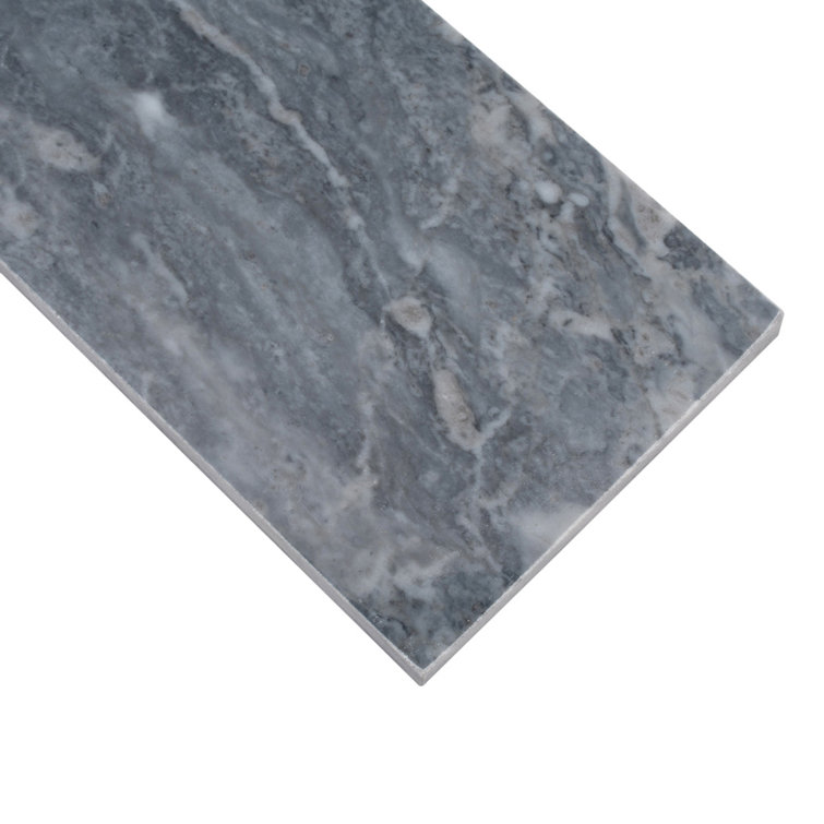 Gray 4" x 12" Polished Marble Subway Tile