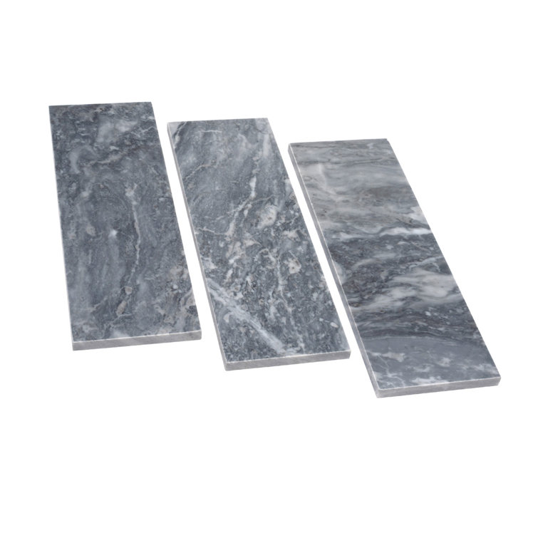 Gray 4" x 12" Polished Marble Subway Tile