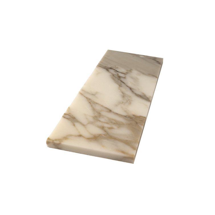 4" x 12" Polished White Marble Subway Tile