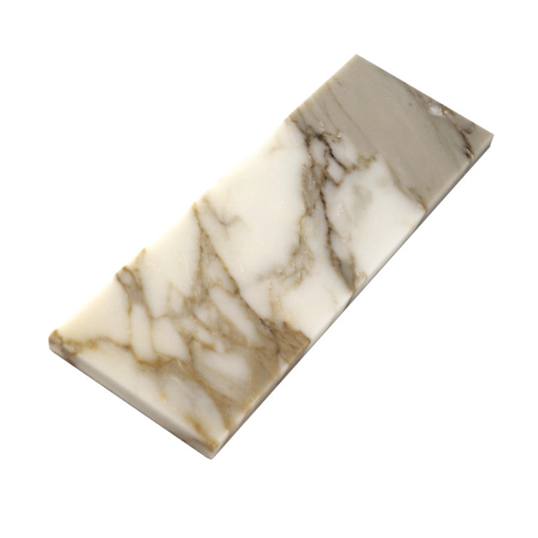 4" x 12" Polished White Marble Subway Tile