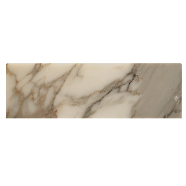 4" x 12" Polished White Marble Subway Tile