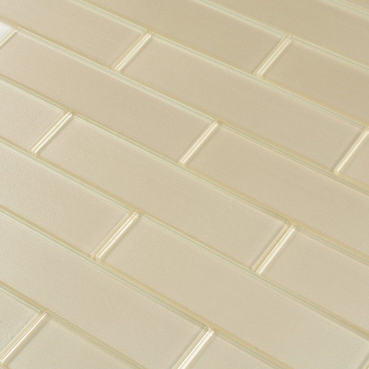White 2x8 Glass Subway Mosaic Tile
