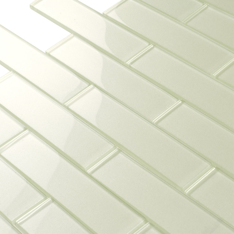 Stream Gray 2x8 Polished Glass Mosaic Tile