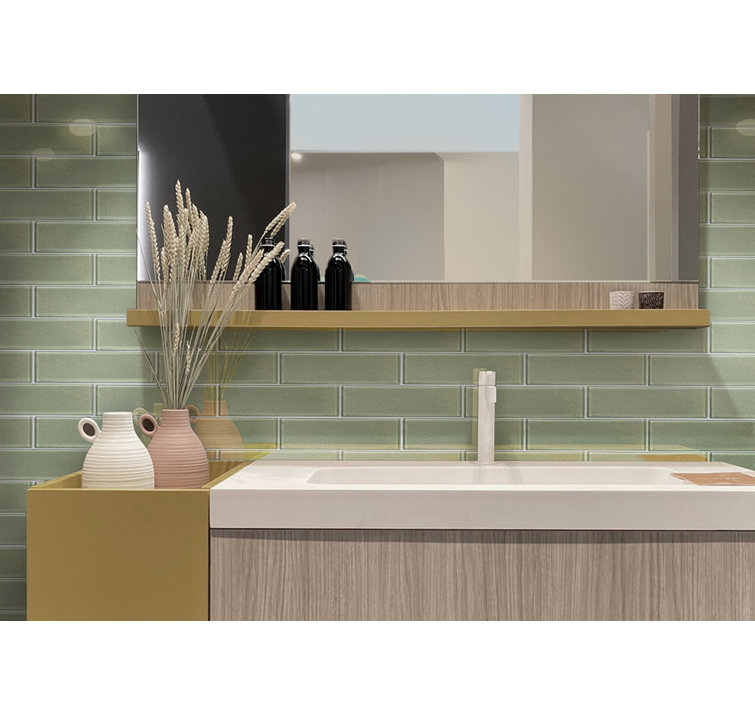 Marine Blue Glass Subway Mosaic Tile for Kitchen and Bathroom