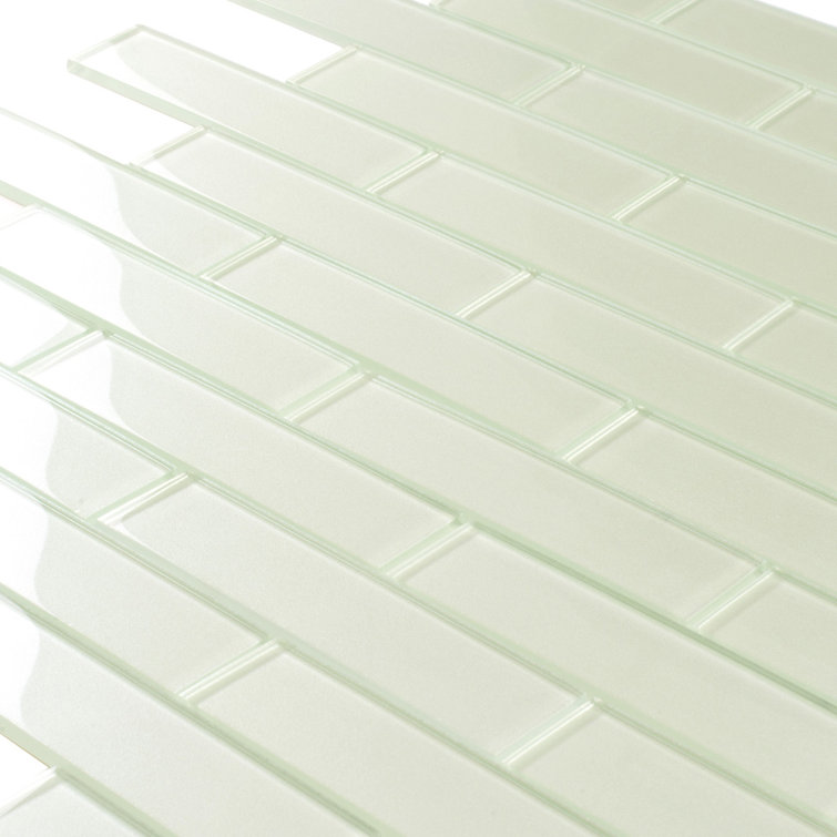 Stream Gray 2x8 Polished Glass Mosaic Tile