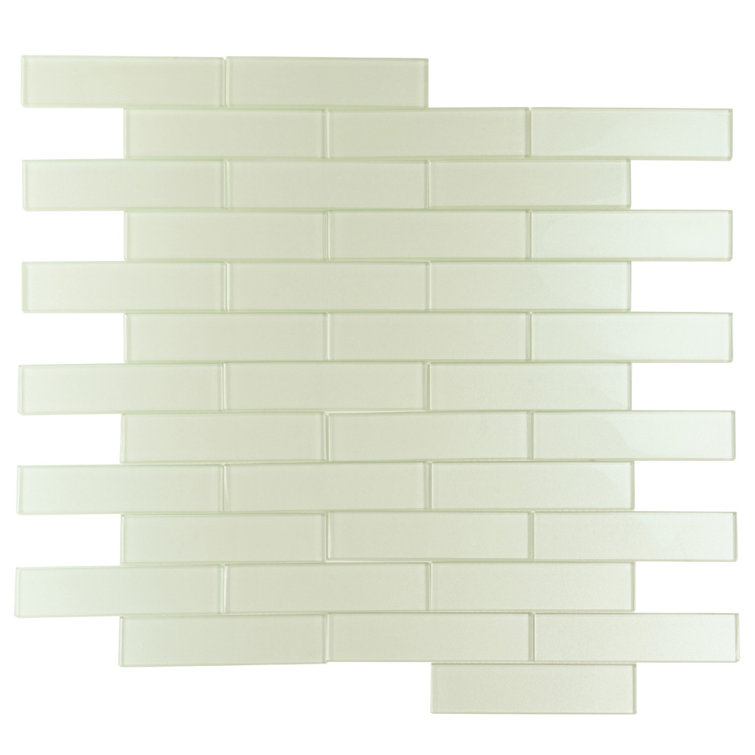 Stream Gray 2x8 Polished Glass Mosaic Tile