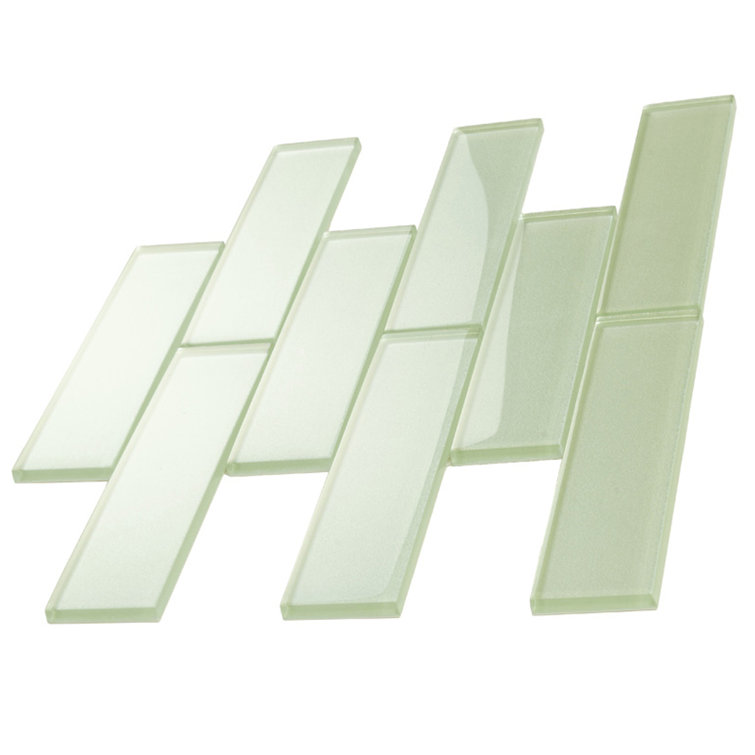 Stream Gray 2x8 Polished Glass Mosaic Tile