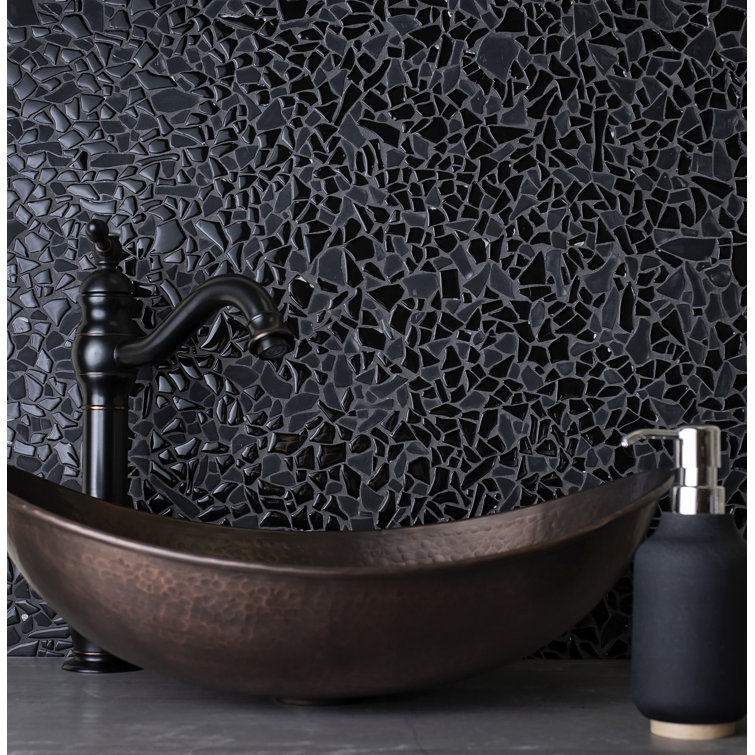 Ruby Red Glass Pebble Mosaic Tile for Kitchen and Bathroom