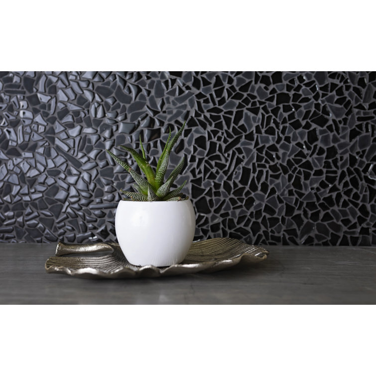Black Irregular Glass Pebble Mosaic Tile for Walls and Floors
