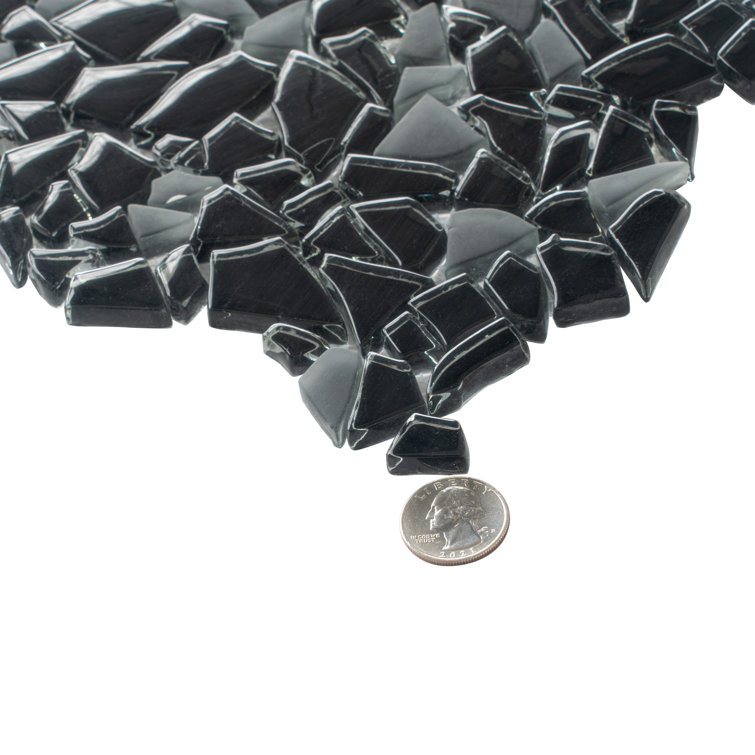 Black Irregular Glass Pebble Mosaic Tile for Walls and Floors