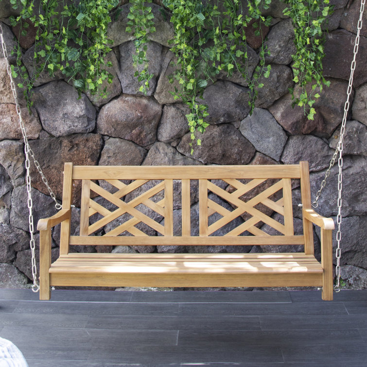 Isla Natural Teak Wood Chippendale Porch Swing
