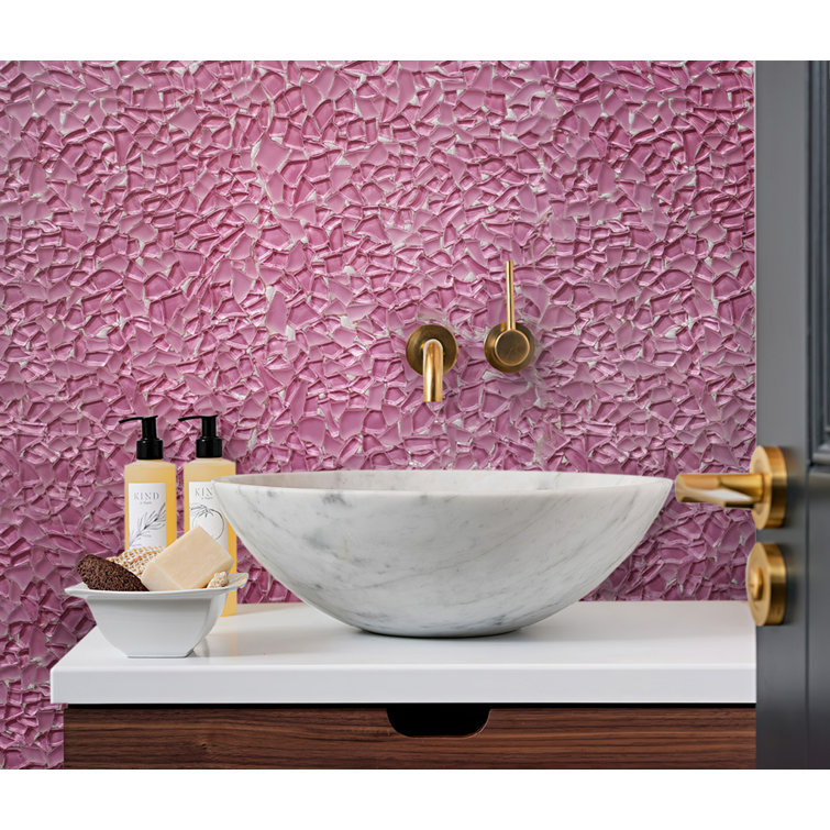 Ruby Red Glass Pebble Mosaic Tile for Kitchen and Bathroom