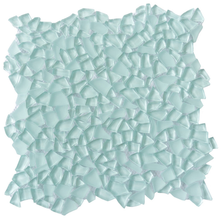 Aqua Blue Glass Pebbles Mosaic Tile for Bathroom and Kitchen