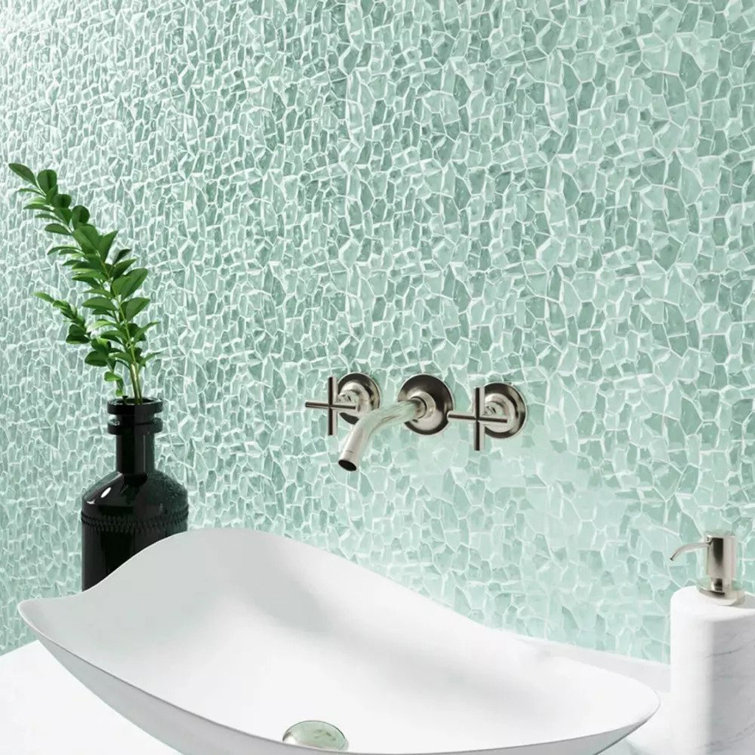 Ruby Red Glass Pebble Mosaic Tile for Kitchen and Bathroom