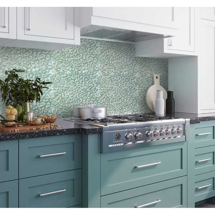 Ruby Red Glass Pebble Mosaic Tile for Kitchen and Bathroom