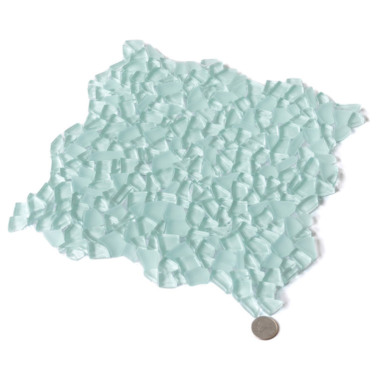 Aqua Blue Glass Pebbles Mosaic Tile for Bathroom and Kitchen
