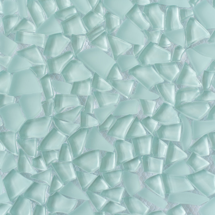 Aqua Blue Glass Pebbles Mosaic Tile for Bathroom and Kitchen