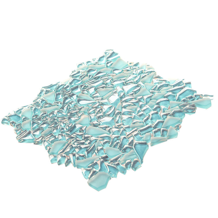 Blue Matte Glass Pebble Mosaic Tile for Bathroom and Kitchen