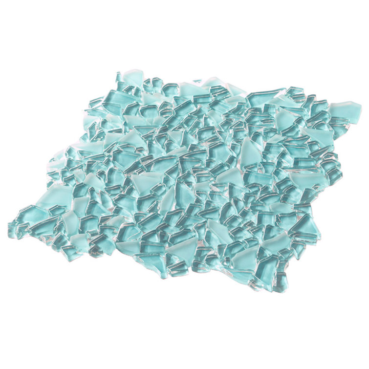 Blue Matte Glass Pebble Mosaic Tile for Bathroom and Kitchen