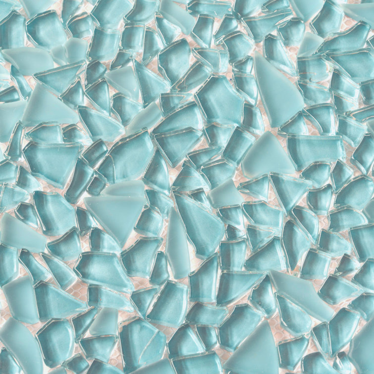 Blue Matte Glass Pebble Mosaic Tile for Bathroom and Kitchen