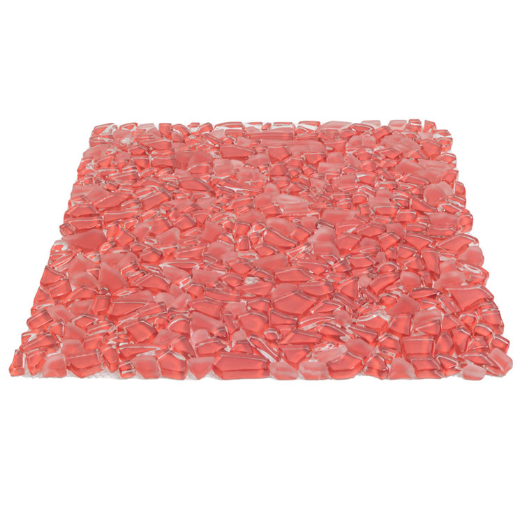 Ruby Red Glass Pebble Mosaic Tile for Kitchen and Bathroom