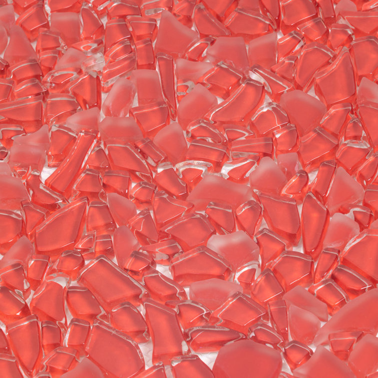 Ruby Red Glass Pebble Mosaic Tile for Kitchen and Bathroom