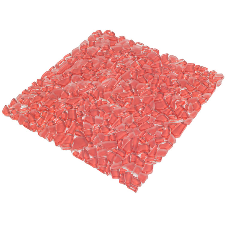 Ruby Red Glass Pebble Mosaic Tile for Kitchen and Bathroom