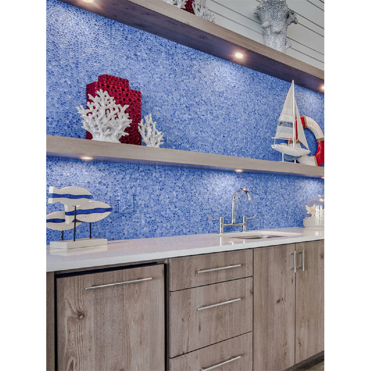 Ruby Red Glass Pebble Mosaic Tile for Kitchen and Bathroom