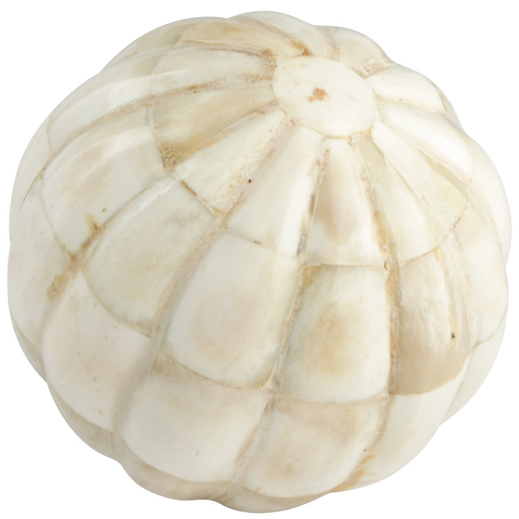 Ivory Mosaic Bone and Plastic Decorative Orb