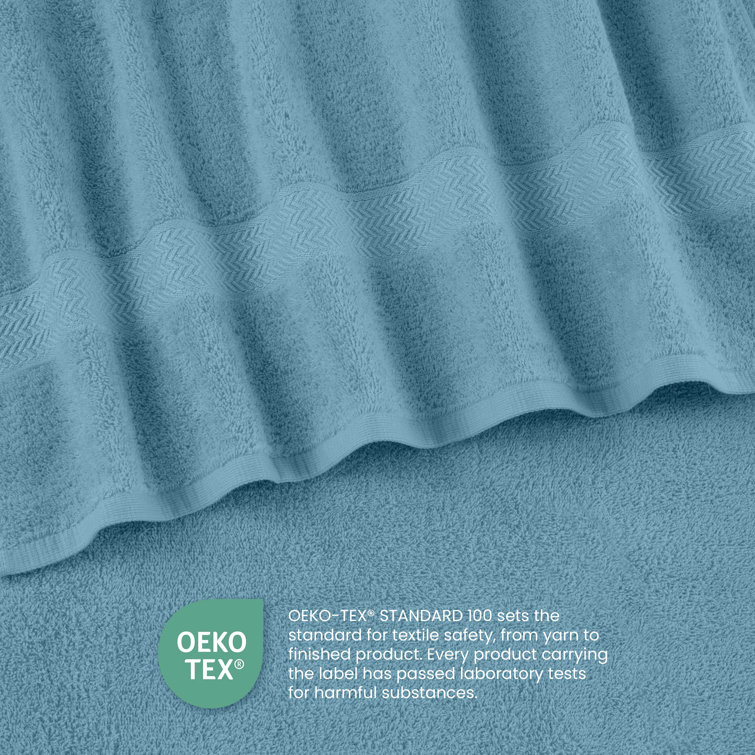 Island Blue Cotton 6-Piece Hand and Bath Towel Set