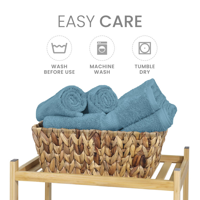 Island Blue Cotton 6-Piece Hand and Bath Towel Set