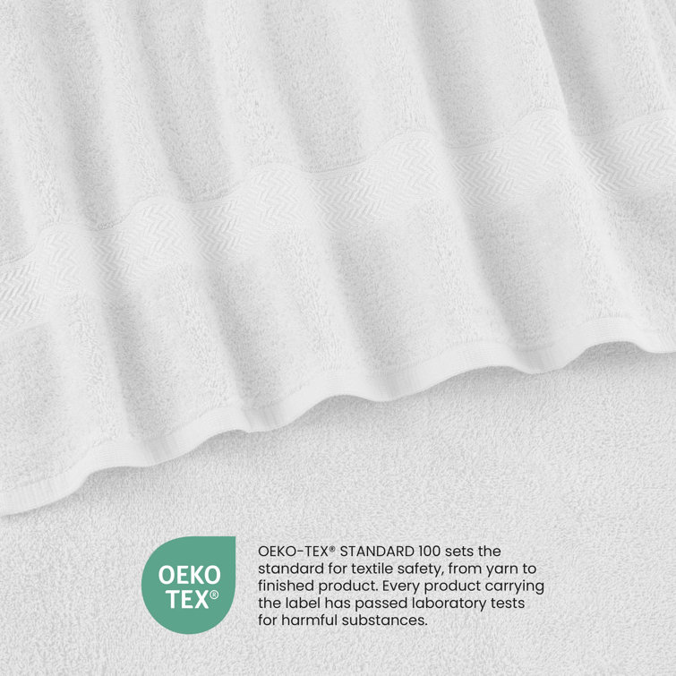 Oversized White Cotton Hand Towel Set of Six