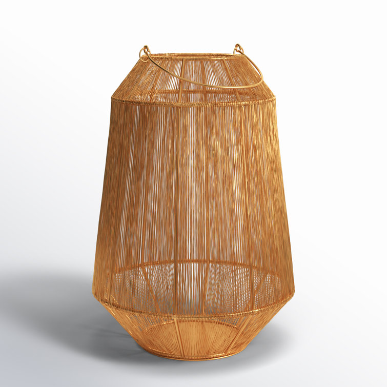 Winter Glow Antique Brass Hanging Candle Lantern, 19.5"