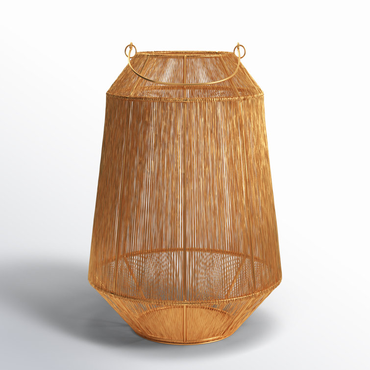 Winter Glow Antique Brass Hanging Candle Lantern, 19.5"