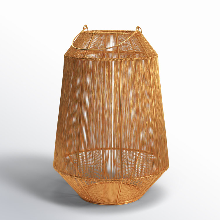 Winter Glow Antique Brass Hanging Candle Lantern, 19.5"