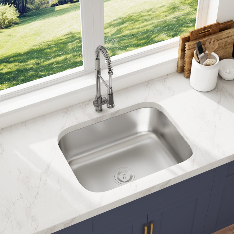 Blenzia 23 Inch Stainless Steel Single Bowl Undermount Kitchen Sink