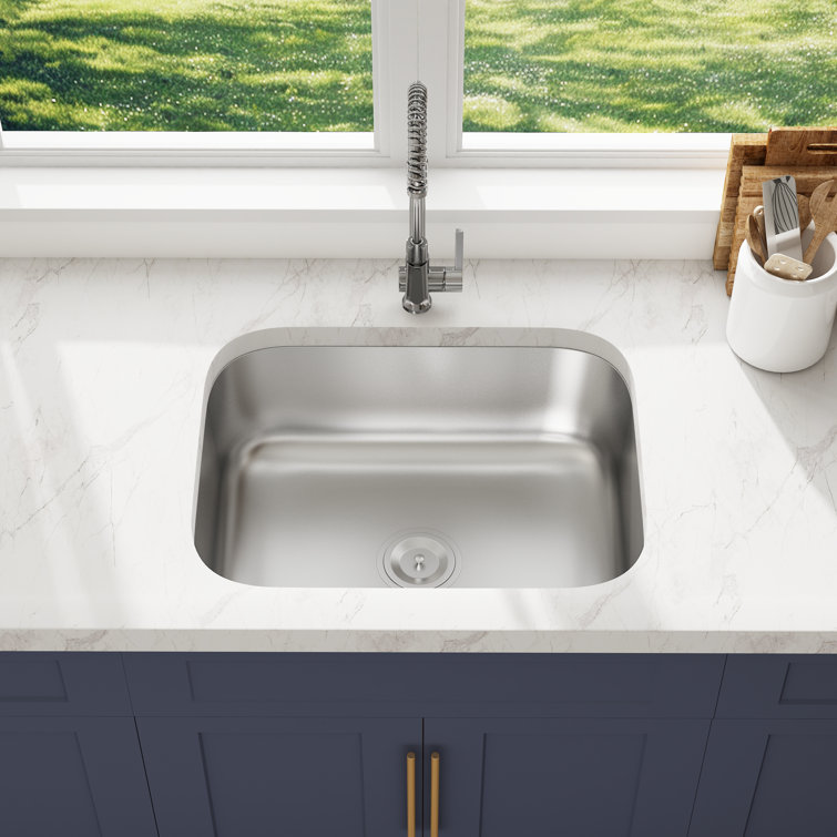 Blenzia 23 Inch Stainless Steel Single Bowl Undermount Kitchen Sink