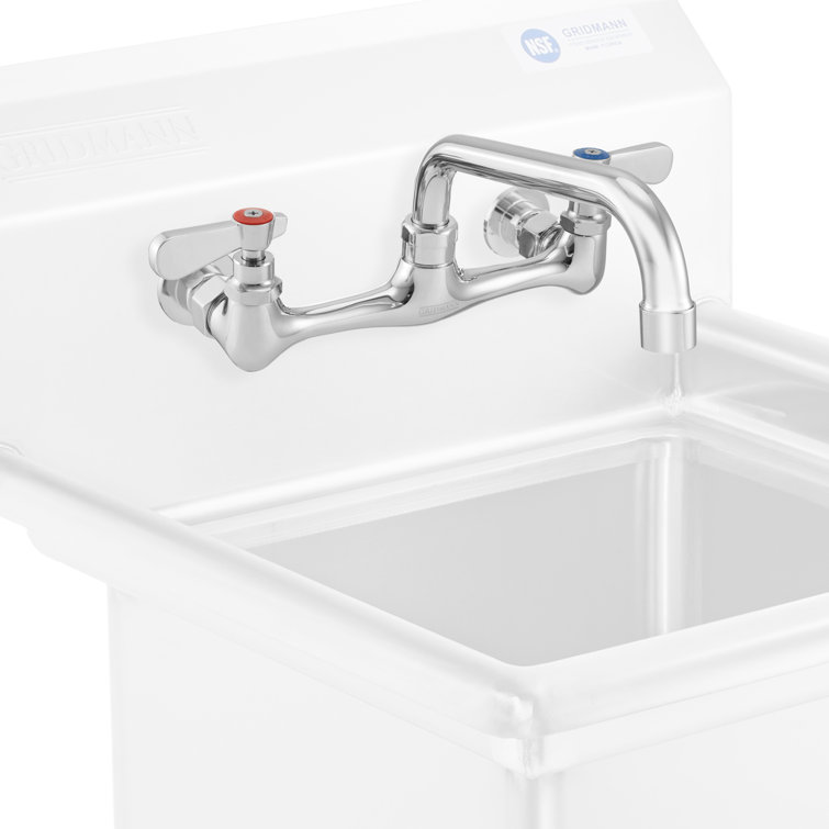 Chrome Wall Mounted Dual Lever Bathroom Faucet