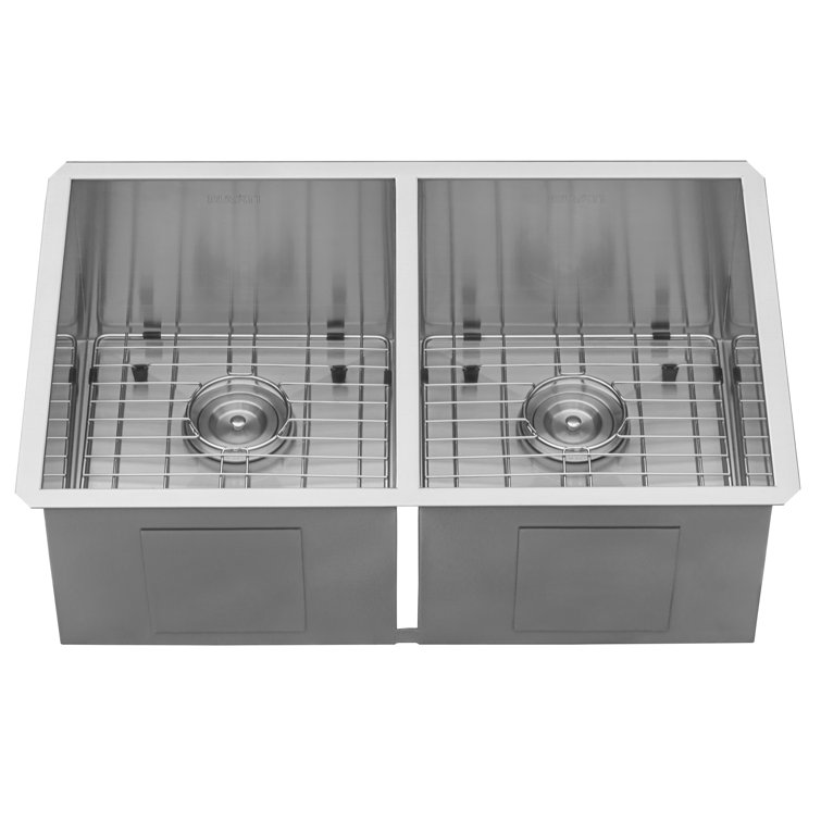 Ruvati 30-Inch Stainless Steel Double Bowl Undermount Kitchen Sink