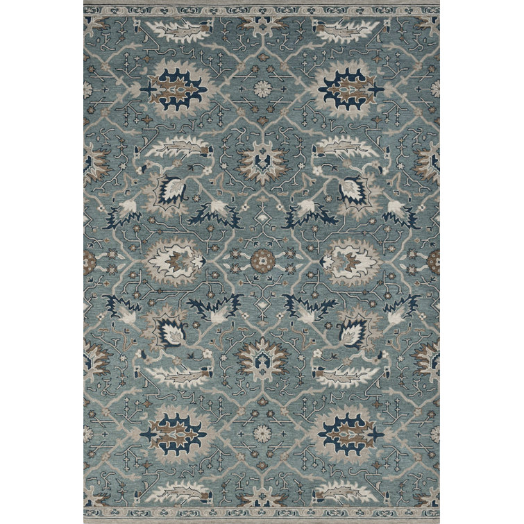 Blair Handmade Wool Area Rug in White - 8'6" x 12'6"