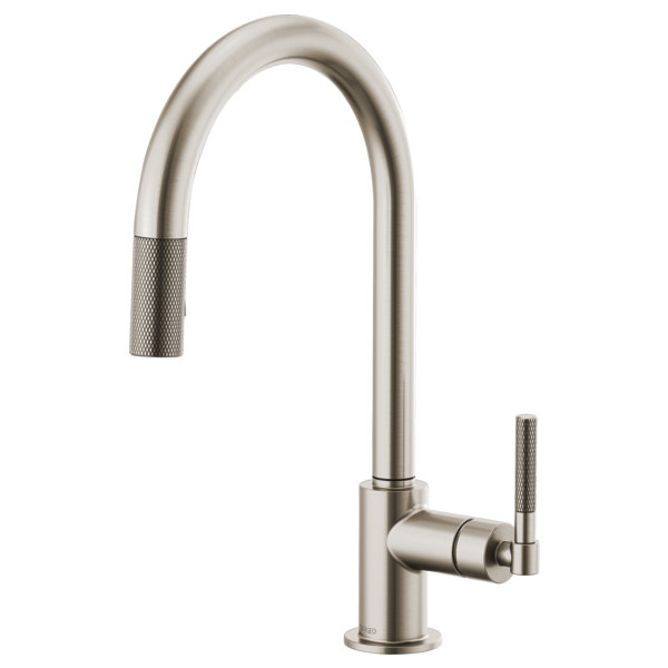 Modern 16" Stainless Steel Kitchen Faucet with Pull-out Spray