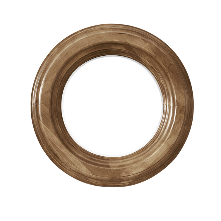 Honey Alder 26" Round Wood Framed Vanity Mirror