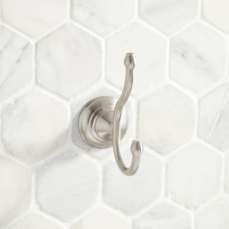 Beasley Brushed Nickel Double Wall Mounted Robe Hook