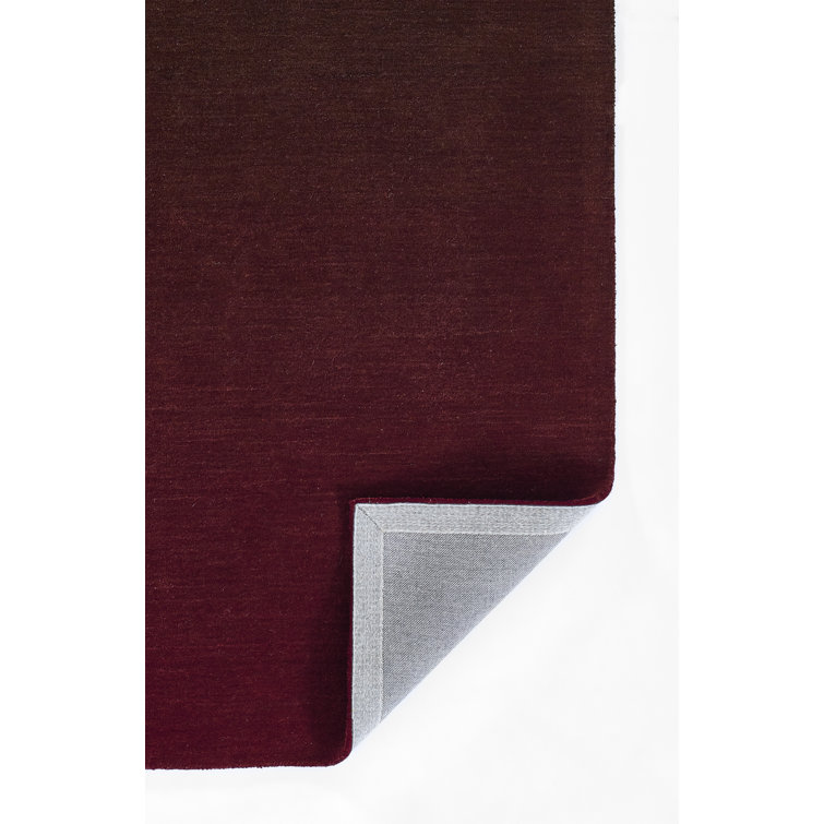 Handmade Wine Wool Rectangular Area Rug, 8' x 10'