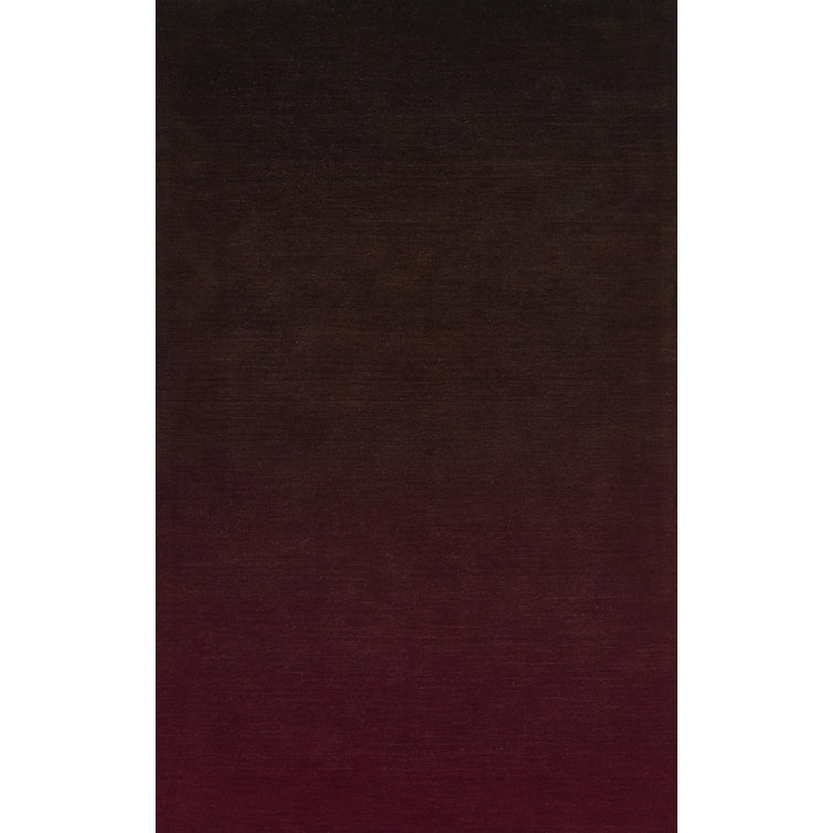 Handmade Wine Wool Rectangular Area Rug, 8' x 10'
