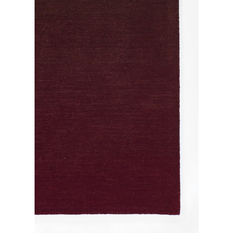 Handmade Wine Wool Rectangular Area Rug, 8' x 10'
