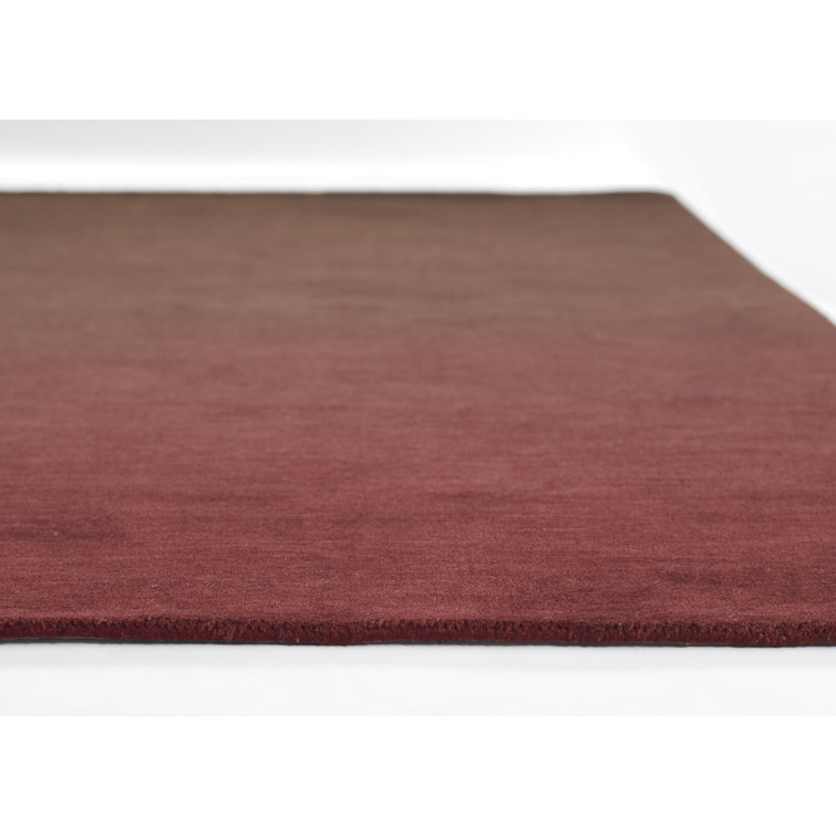 Handmade Wine Wool Rectangular Area Rug, 8' x 10'