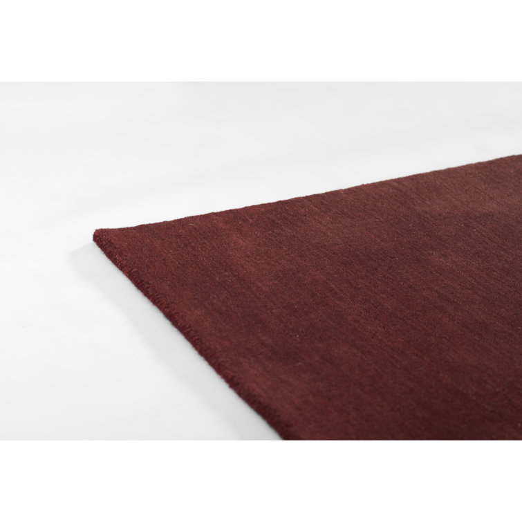 Handmade Wine Wool Rectangular Area Rug, 8' x 10'