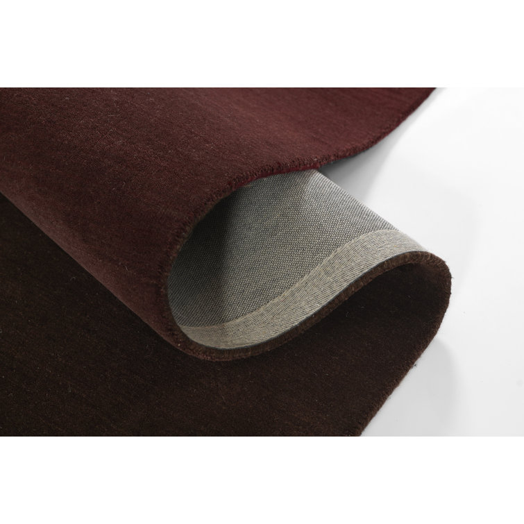 Handmade Wine Wool Rectangular Area Rug, 8' x 10'