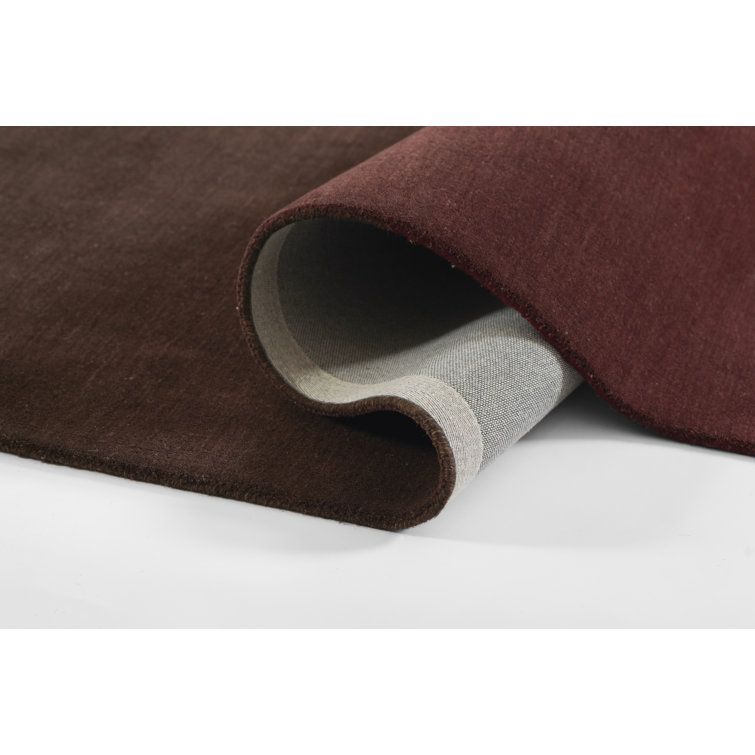 Handmade Wine Wool Rectangular Area Rug, 8' x 10'